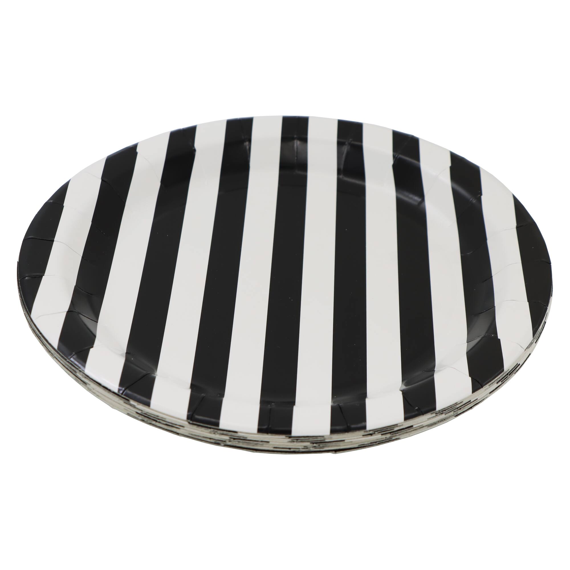 9" Black & White Stripes Dinner Plates, 10ct. by Celebrate It™